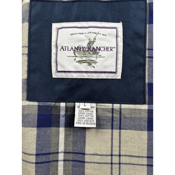 Atlantic Rancher Chore Coat Mens Large Waxed Cotton Waterproof Durable Workwear - Picture 10 of 15